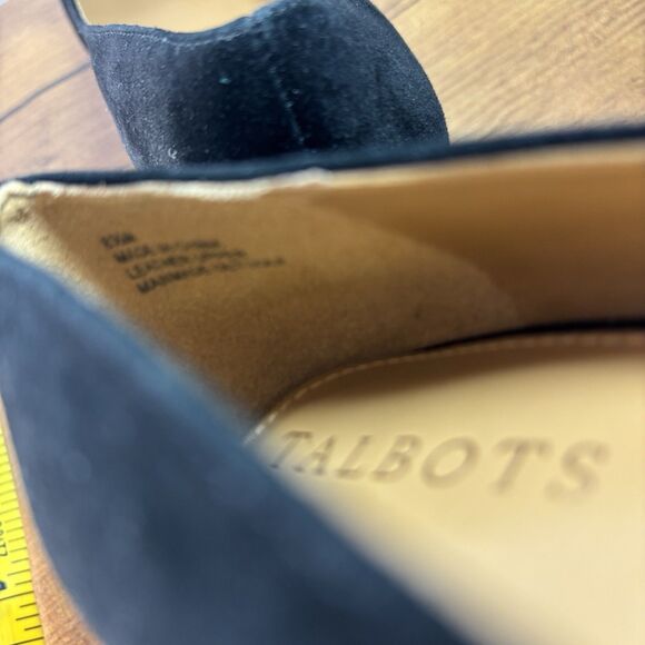 Talbots Isa Cut Out Pumps Black Suede Block Heel Size 8.5 Bows Classic Old Money - Picture 7 of 12